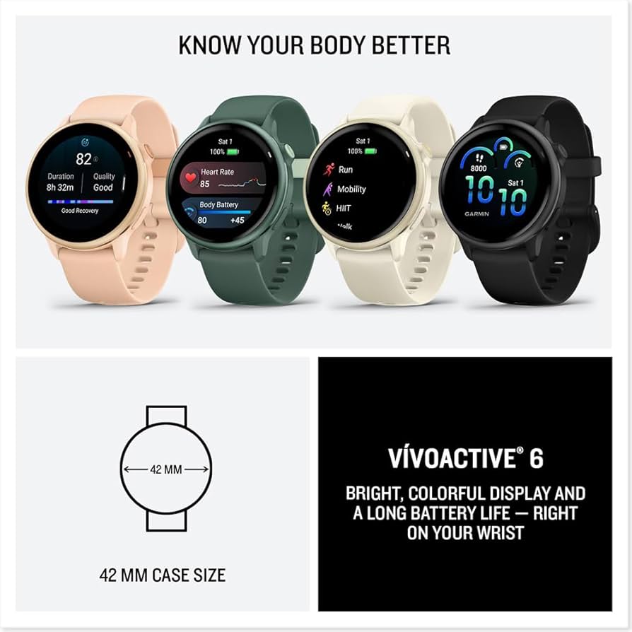 Amazon.com: Garmin 010-02985-02 VIVOACTIVE 6 Health